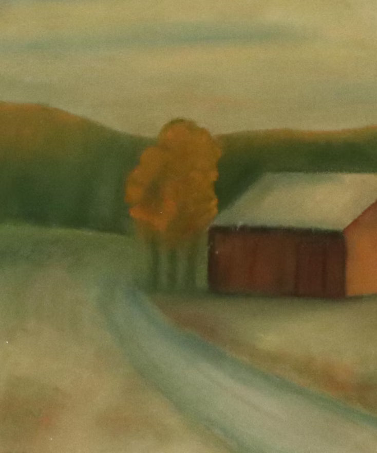 Item #643 Rural Landscape Pastel Drawing
